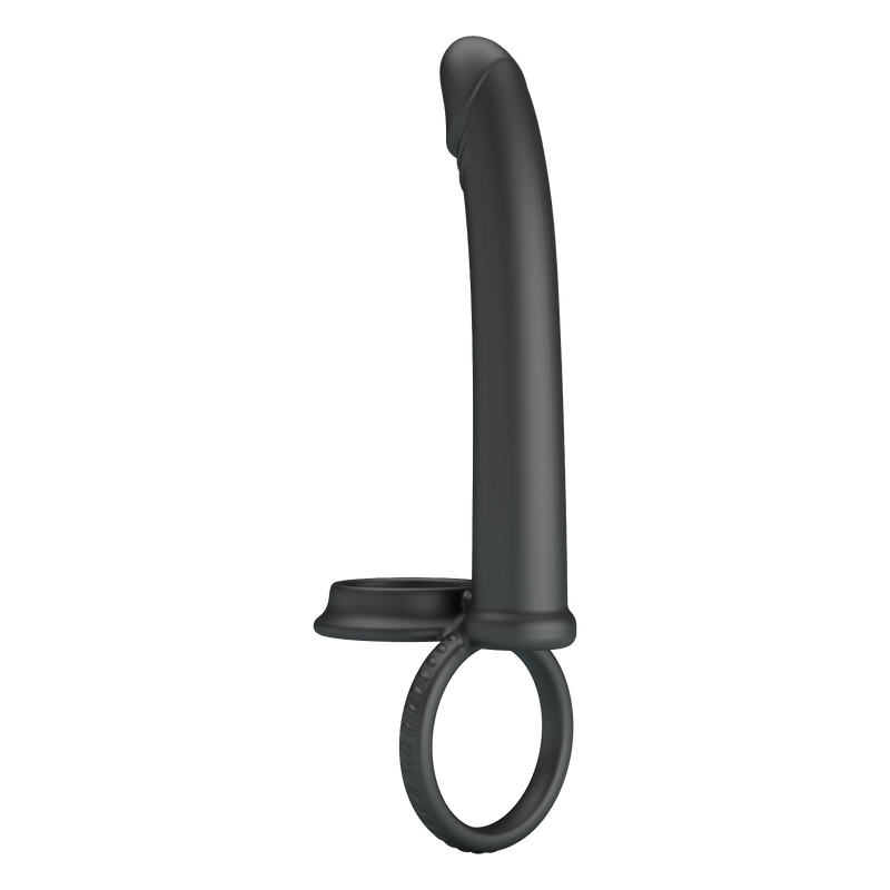 Pretty Love - Moses - Dildo met Cockring en Scrotumring - Zwart