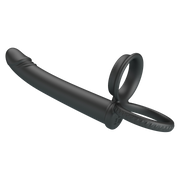 Pretty Love - Moses - Dildo met Cockring en Scrotumring - Zwart