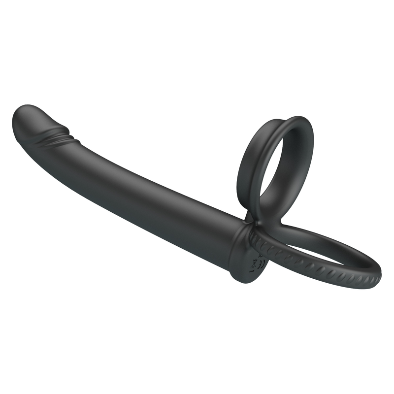 Pretty Love - Moses - Dildo met Cockring en Scrotumring - Zwart
