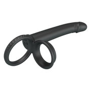 Pretty Love - Moses - Dildo met Cockring en Scrotumring - Zwart
