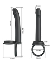 Pretty Love - Moses - Dildo met Cockring en Scrotumring - Zwart