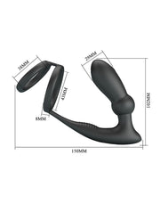 Pretty Love - Emoni - Cockring met Buttplug - Zwart