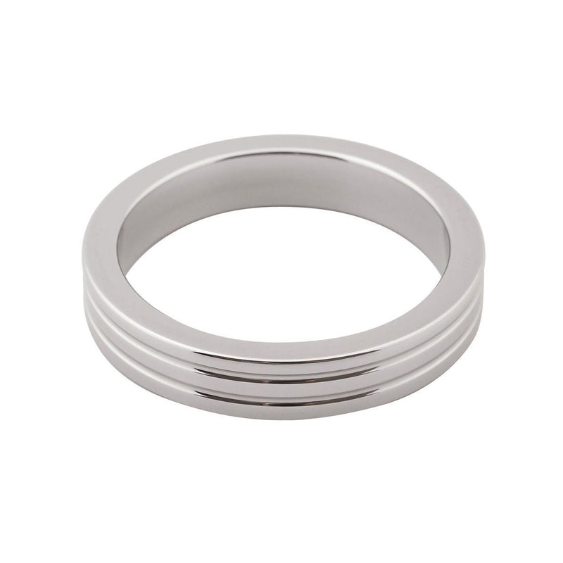 Kiotos - Cockring Met Groeven RVS - 10 mm breed