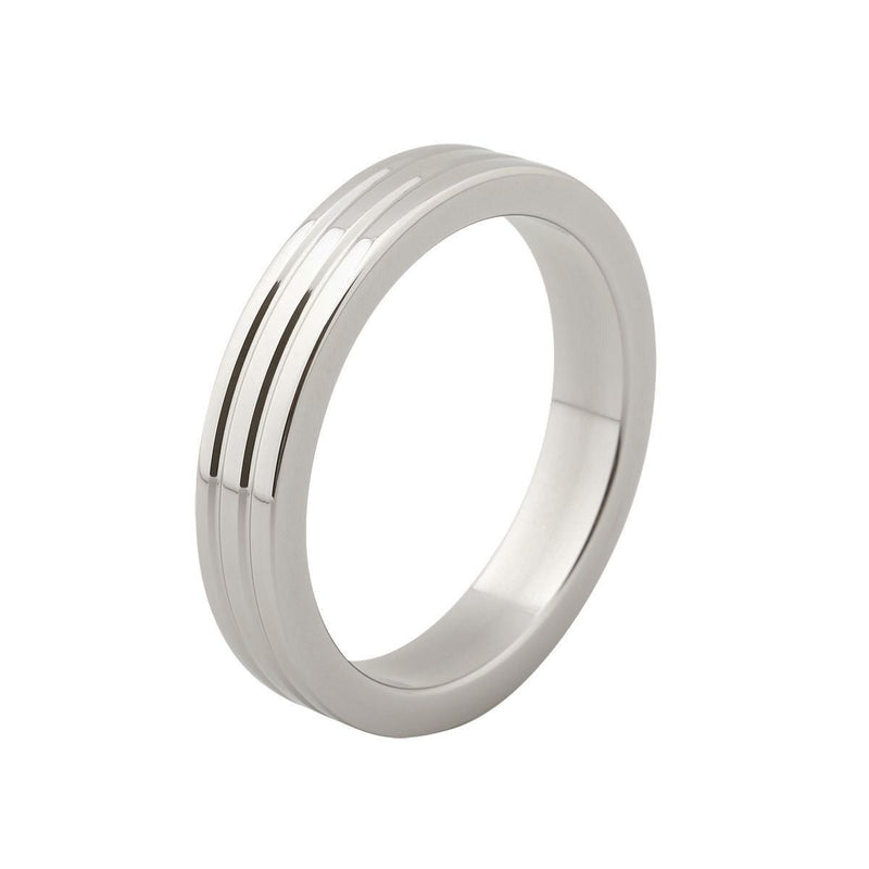Kiotos - Cockring Met Groeven RVS - 10 mm breed