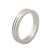 Kiotos - Cockring Met Groeven RVS - 10 mm breed