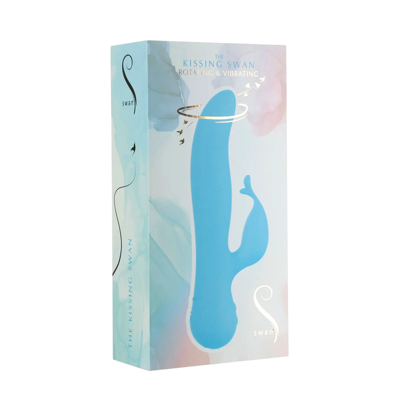 Swan - Kissing - Dual Action Rabbit Vibrator - Turquoise