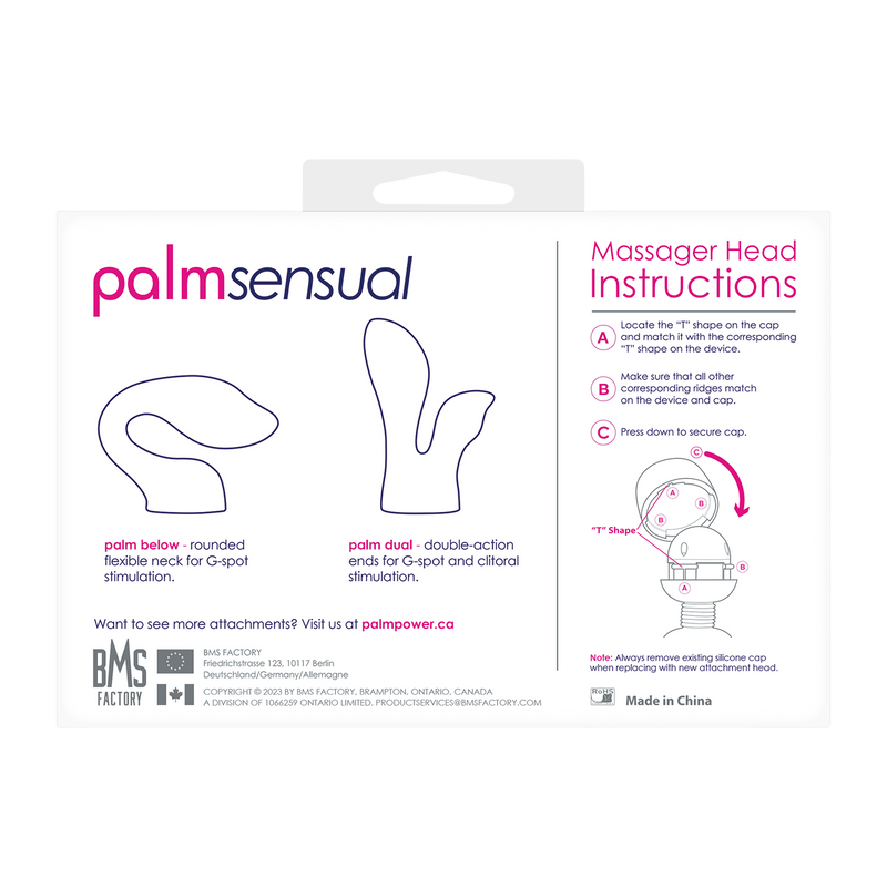 PalmPower - Palmsensual - Wand Vibrator Opzetstukken - Blauw