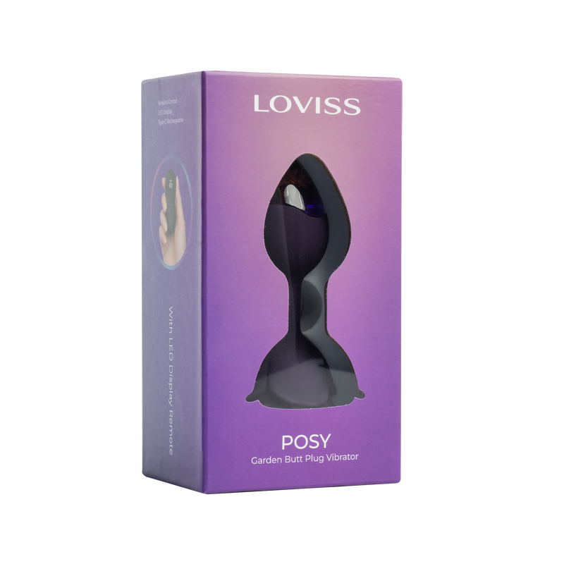 LOVISS - Posy - Garden Vibrerende Buttplug met Aafstandsbediening - Paars