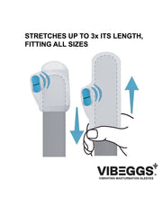 VIBEGGS - Ribs Delight - Vibrerende Masturbatie Sleeve èn Vinger Vibrator - Wit