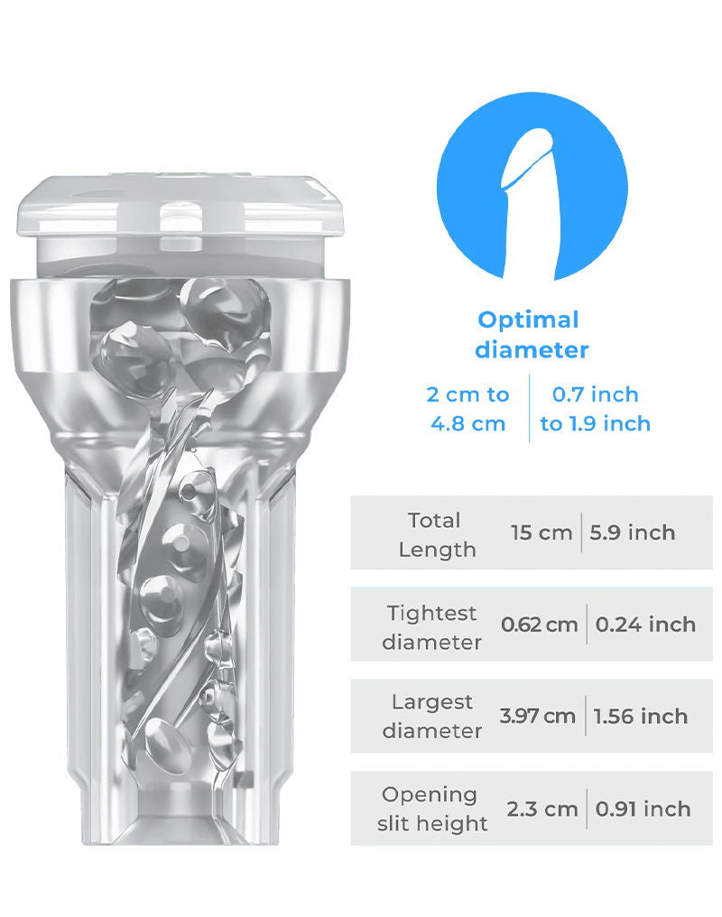 Kiiroo - Feel Pocket Stroker Crystal en Powerblow Combo - Zwart/Transparant