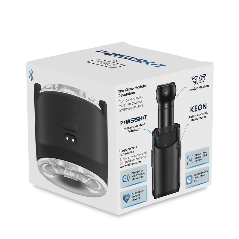 Kiiroo - Powershot - Interactieve Vibrator voor Mannen - Zwart - Ook te combineren met de Keon en/of Kiiroo Strokers