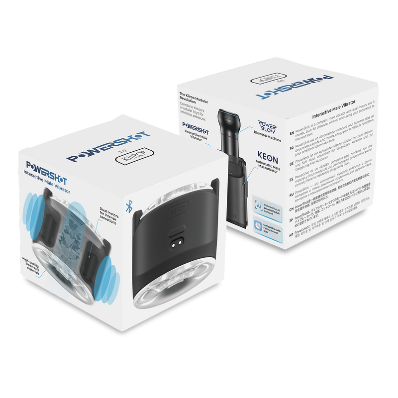 Kiiroo - Powershot - Interactieve Vibrator voor Mannen - Zwart - Ook te combineren met de Keon en/of Kiiroo Strokers