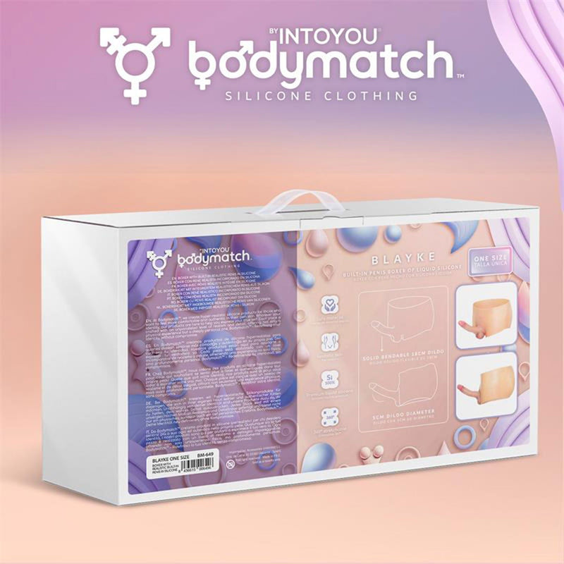 Bodymatch - Blayke - Bodysuit met Geïntegreerde Siliconen Penis - One Size - Lichte Huidskleur