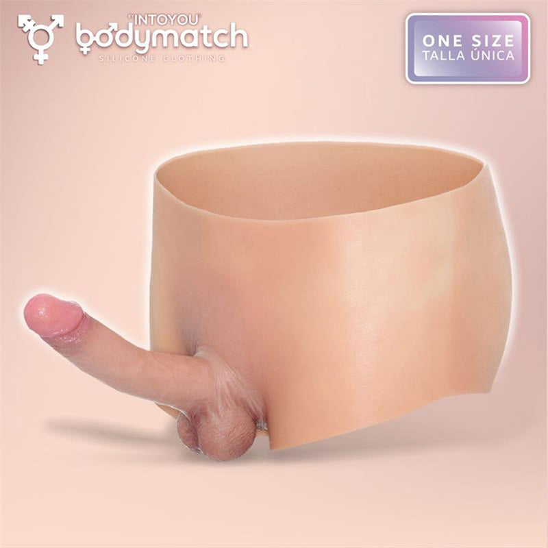 Bodymatch - Blayke - Bodysuit met Geïntegreerde Siliconen Penis - One Size - Lichte Huidskleur