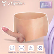 Bodymatch - Blayke - Bodysuit met Geïntegreerde Siliconen Penis - One Size - Lichte Huidskleur