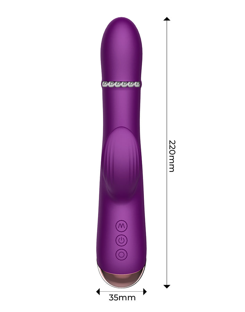 Intoyou - Sendel - Rabbit Vibrator met Bewegende Kralenring en App Control - Paars