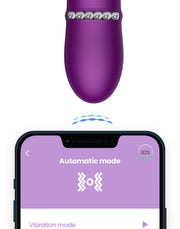 Intoyou - Sendel - Rabbit Vibrator met Bewegende Kralenring en App Control - Paars
