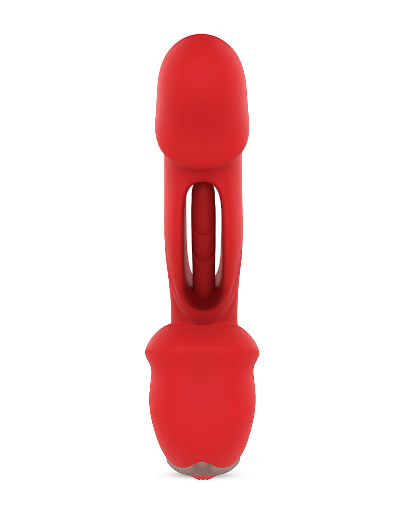 Intoyou - Mouty - Bitting & Flipping Rabbit Vibrator met App - Rood