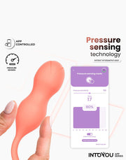 IY - Kyra - App Bediende Bekkenbodemtrainer Vaginaballetjes met Vibratie – Oranje
