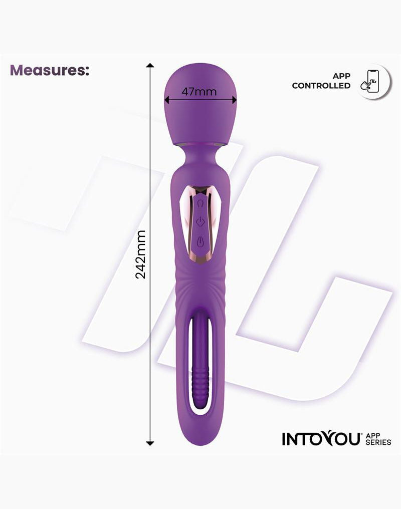 IY Salma - Wand Vibrator met draaiende tong - App-Controlled - Paars