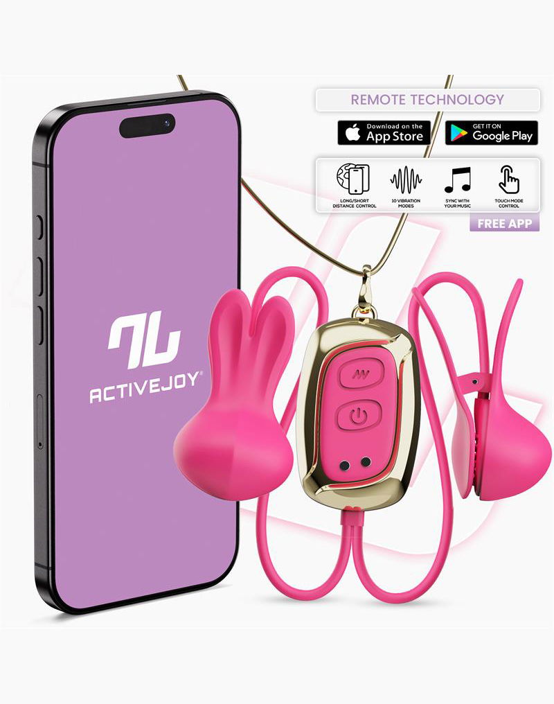 IY Tickly - Vibrerende Tepelklemmen met ketting - App Control - Roze
