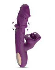 IY - Bella - Triple Motor Vibrator met Dubbel Kietelend Balletje en Likkende Tong - Paars