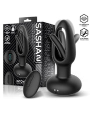 IY Sasha - Vibrerende Buttplug met Bewegend Tongetje en Afstandsbediening - Zwart