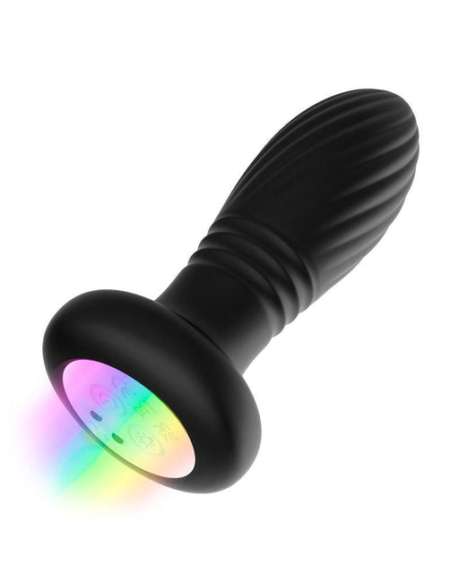 IY Tainy - Stotende Buttplug met Ledverlichting en Afstandsbediening - Zwart