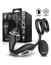 IY - Bruce - Prostaatmassager 360° - Met dubbele penisring - Zwart