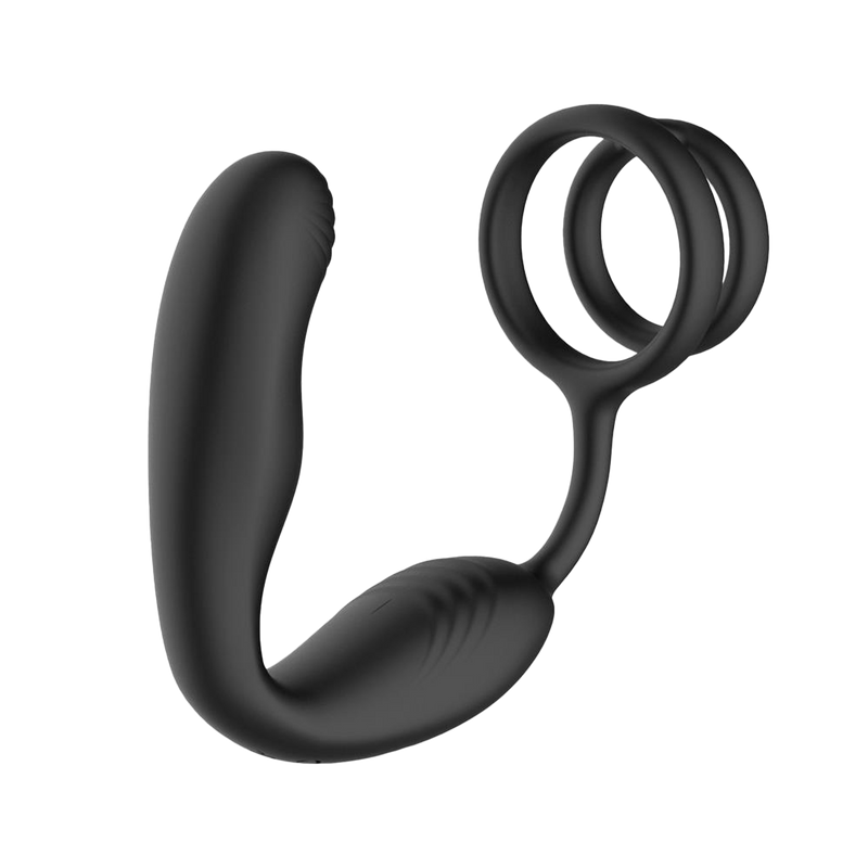 IY - Bruce - Prostaatmassager 360° - Met dubbele penisring - Zwart