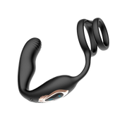 IY - Bruce - Prostaatmassager 360° - Met dubbele penisring - Zwart