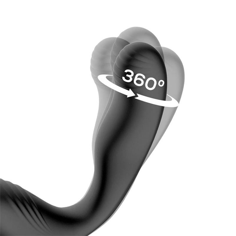 IY - Bruce - Prostaatmassager 360° - Met dubbele penisring - Zwart