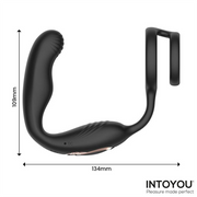 IY - Bruce - Prostaatmassager 360° - Met dubbele penisring - Zwart