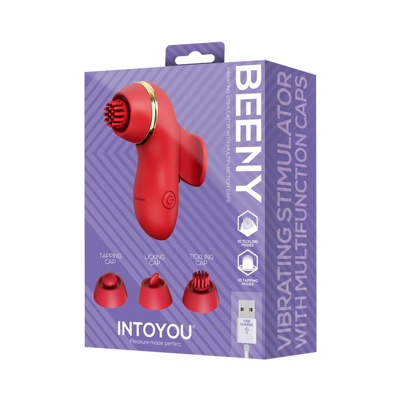 IY - Beeny - Multifunctionele vibrator - Met 4 Opzetstukjes - Rood