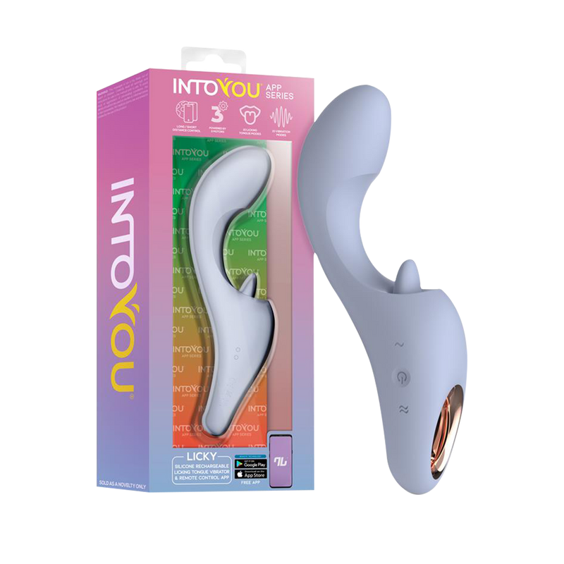 IY - Licky - Likkende Tong Vibrator - Met App Control - Lichtblauw