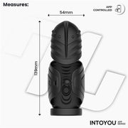 IY - Zonte - Roterende en Vibrerende Cap Masturbator - App Control – Zwart