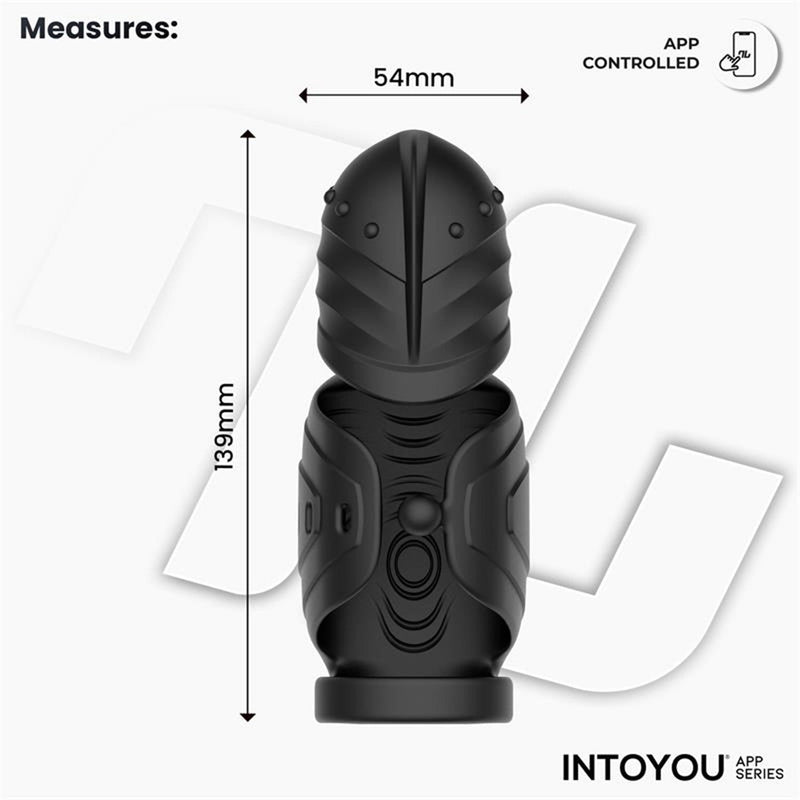 IY - Zonte - Roterende en Vibrerende Cap Masturbator - App Control – Zwart