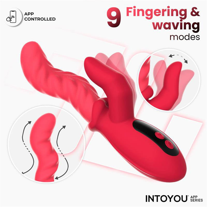 IY - Tingly - Golvende Vibrator met Vinger - App Control - Roze