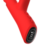 IY - Trixy - Driedubbele Kloppende Rabbit Vibrator met Likkende Tong - App Control - Rood