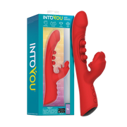 IY - Trixy - Driedubbele Kloppende Rabbit Vibrator met Likkende Tong - App Control - Rood