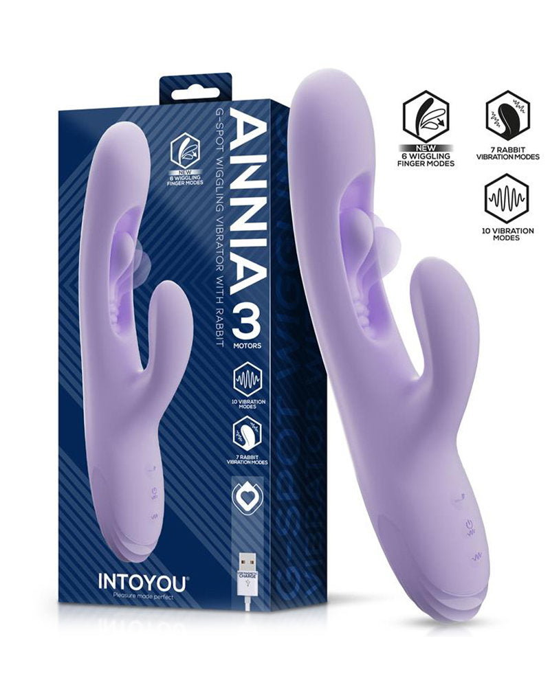 Intoyou - Annia 3 - G-spot Vibrator met Vingerbeweging - Lila-Erotiekvoordeel.nl