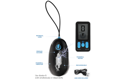 Zeus - E-Stim Pro Siliconen Vibrerend Ei met Afstandsbediening