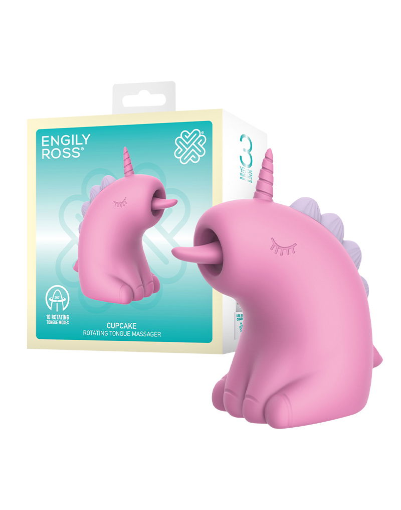 ER - Cupcake Unicorn - Clitoris Vibrator met 360° Roterende Tong - Roze