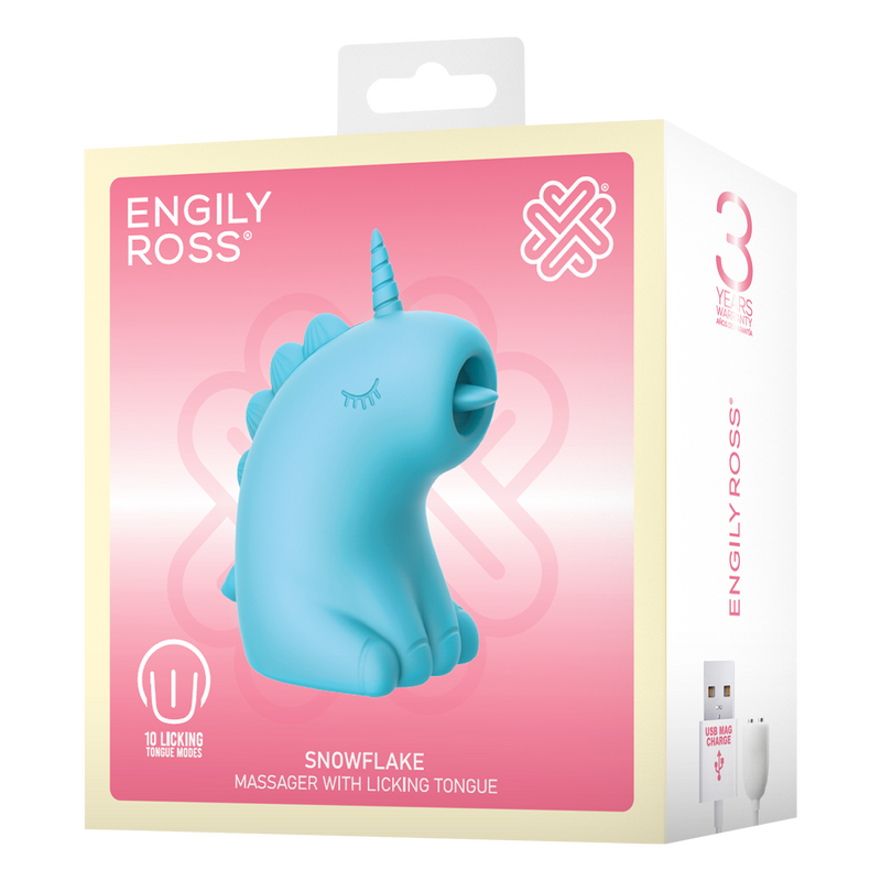 ER - Snowflake Unicorn - Clitoris Vibrator met Likkende Tong - Blauw