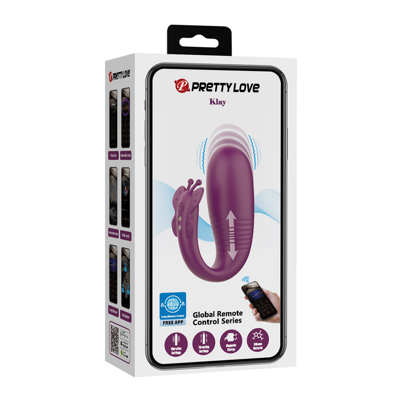Pretty Love - Klay - Stotende Ei-vibrator - App Control - Paars