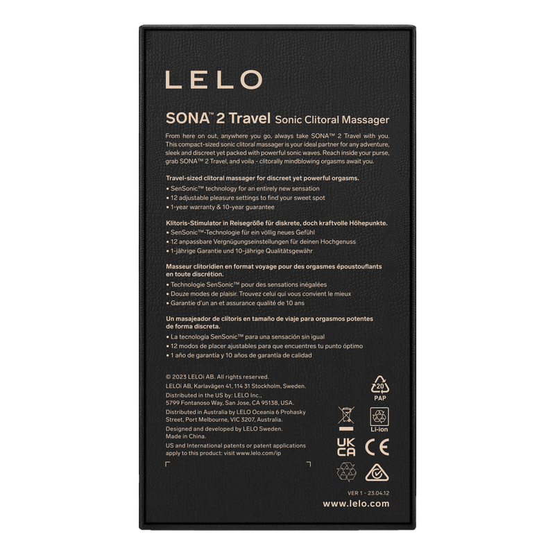 Lelo - Sona 2 Travel - Luchtdruk Vibrator - Roze