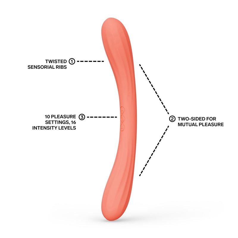 LELO - Boomerang - Dubbelzijdige Vibrator - Dubbele Motor - Coral