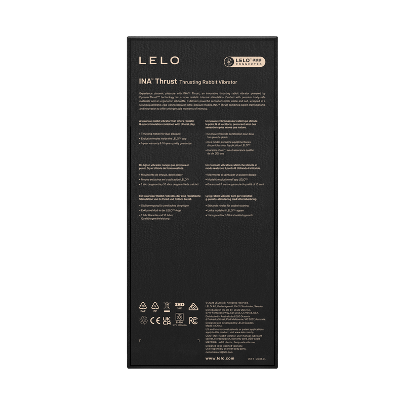 LELO - Ina Thrust - Rabbit Vibrator met Stootbeweging - Zwart