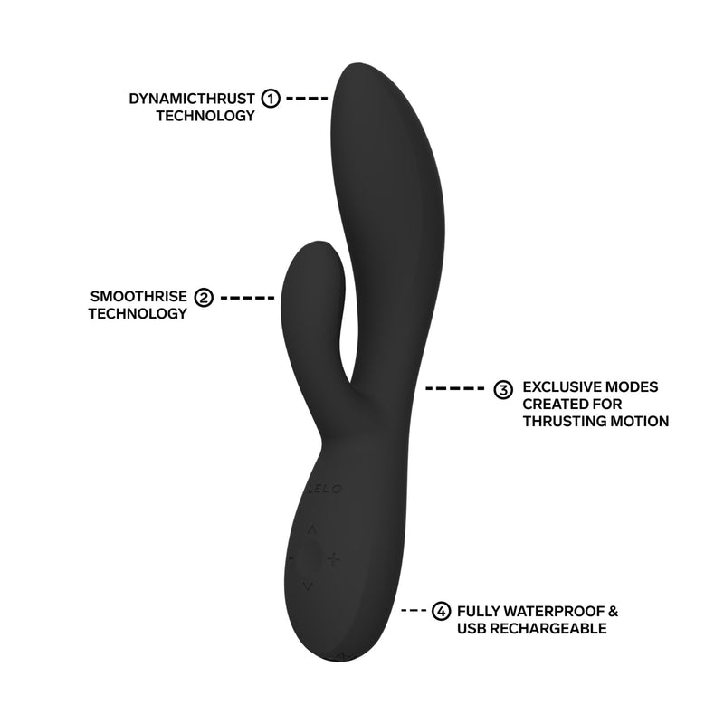 LELO - Ina Thrust - Rabbit Vibrator met Stootbeweging - Zwart
