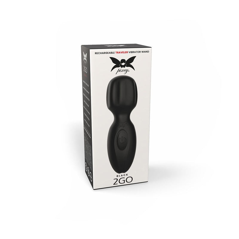 Pixey 2GO - Mini Wand Vibrator - Zwart